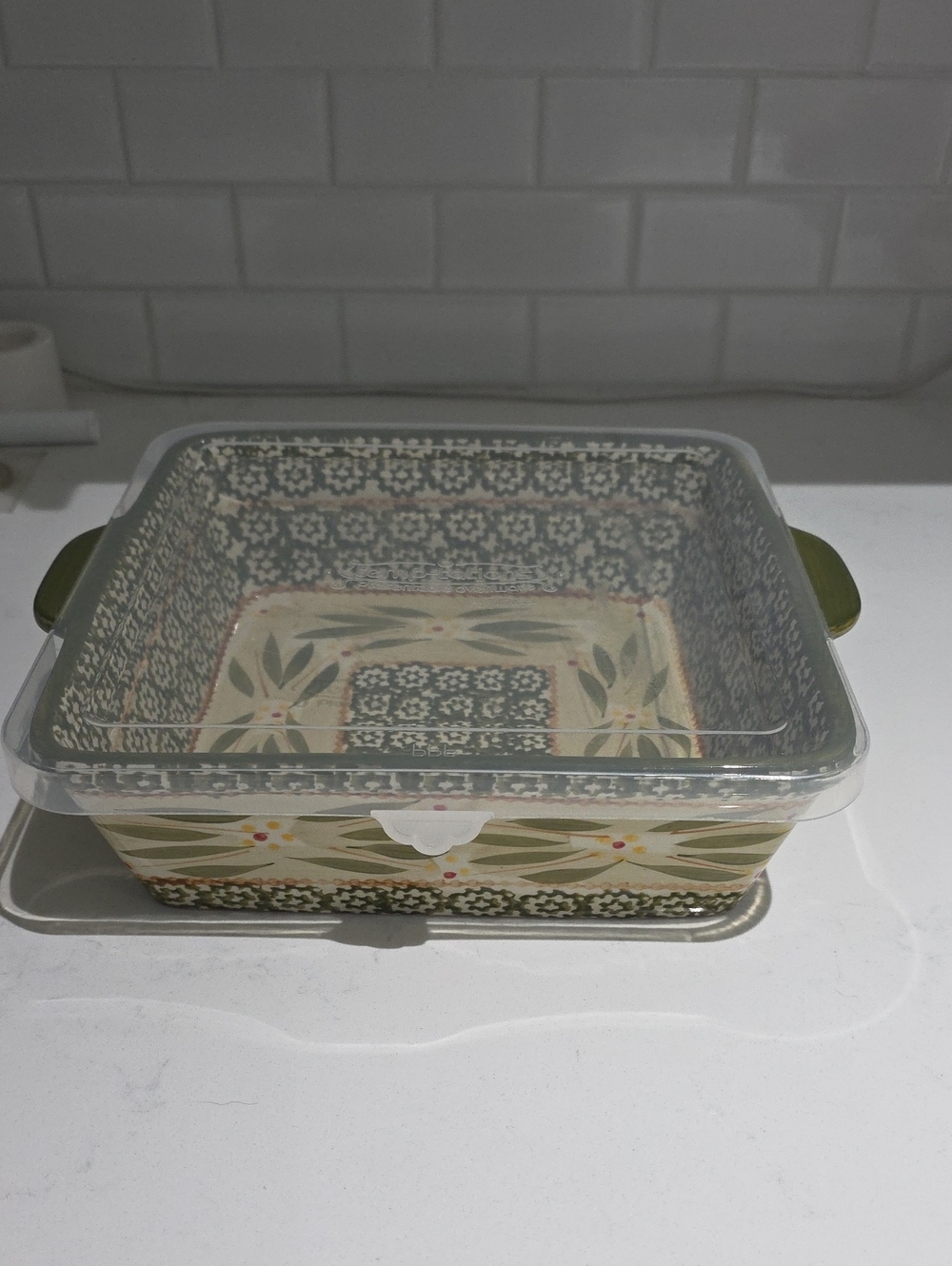 Temp-tations by Tara Old World Green 2-Quart Square Baker